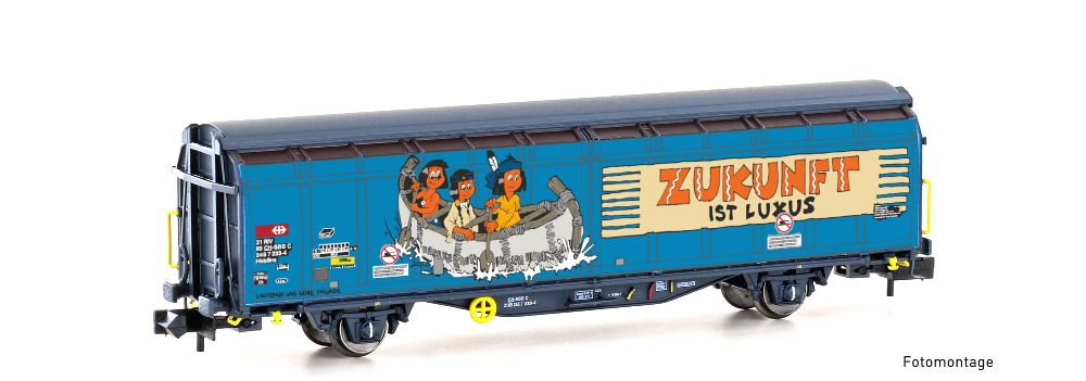 Hobbytrain H24670 Schiebewandwagen Hbbillns SBB Graffiti-Serie (8) Spur N