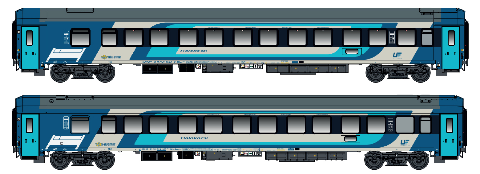LS Models 98005N 2er Set Schlafwagen WLABmz 123.1 MAV, Ep.VI Spur N