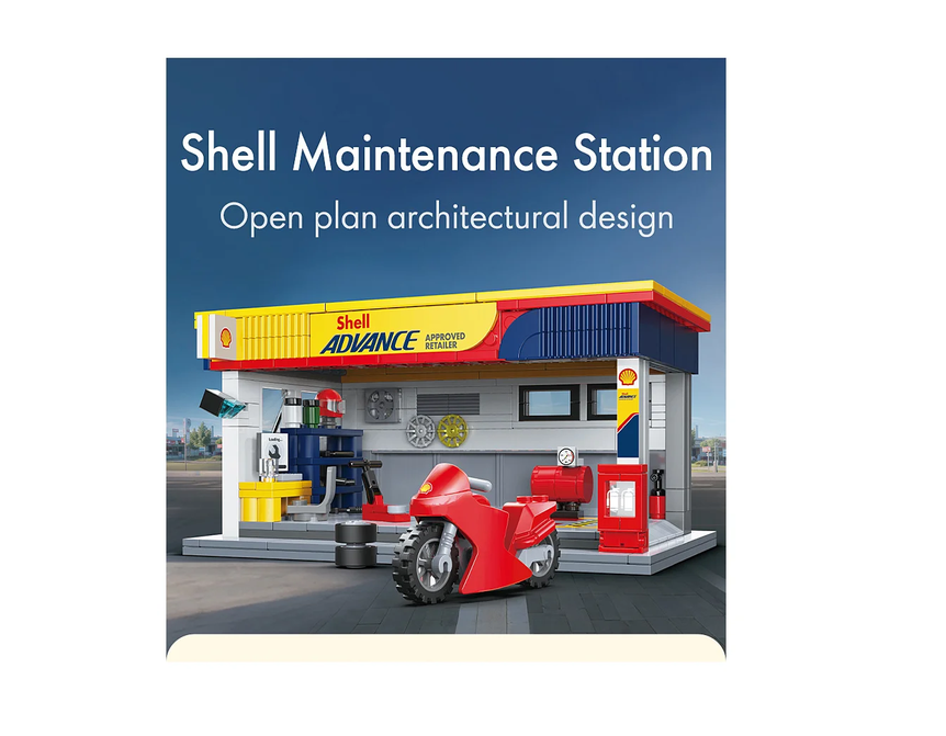 CaDA C66034W Shell Service-Station 1:30 Bausatz NEU OVP Bricks