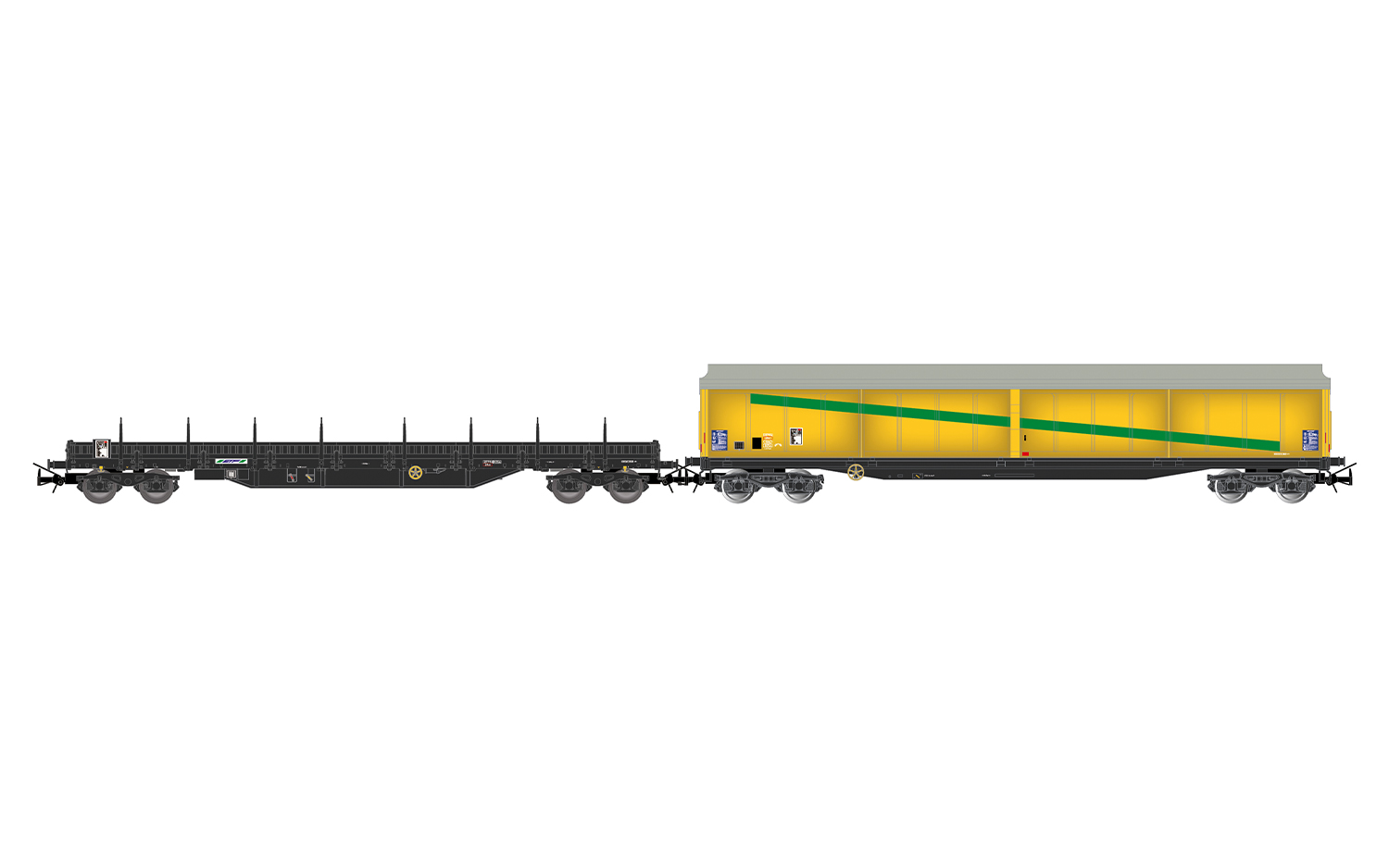Jouef HJ6332 ETF, 2-tlg. Set Bauzug, Res mit Lagercontainer + Habils-Schi