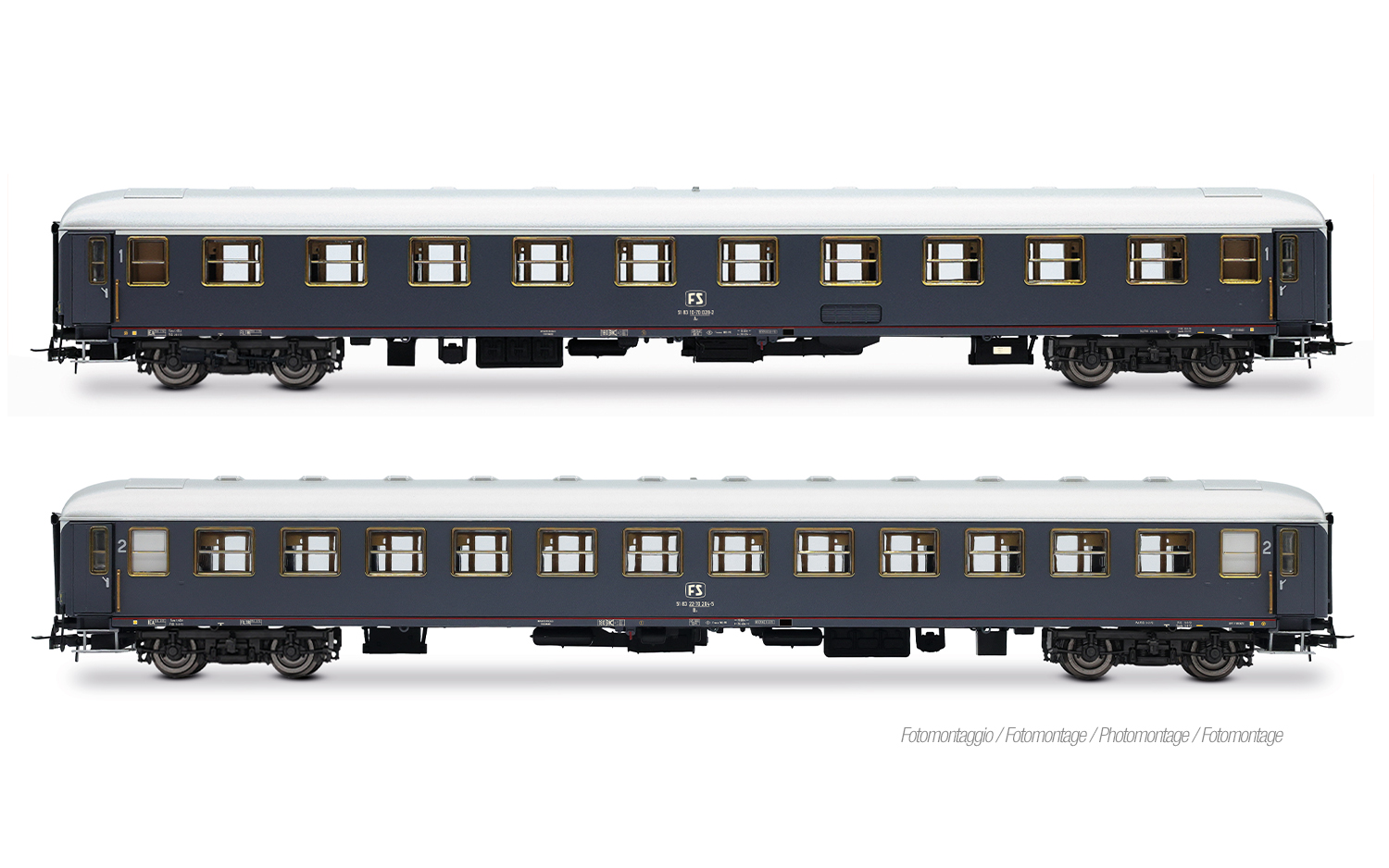 Rivarossi HR4429 FS, 2-tlg. Set „Rapido 904-905”, UIC-X '68 1. + 2. Klasse, M