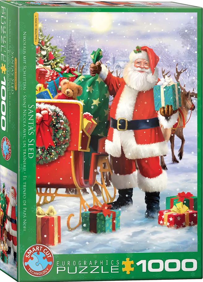 EUROGRAPHICS 6000-5639 Weihnachtsmann mit Schlitten 1000 Teile Puzzle NEU
