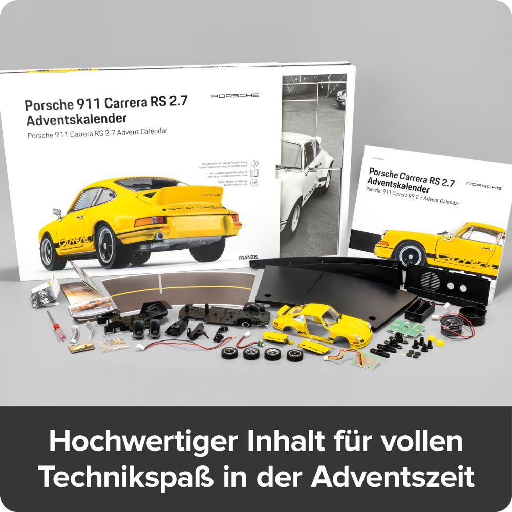 Franzis 67273 Porsche 911 Carrera RS 2.7 Hellgelb Adventskalender 1:24