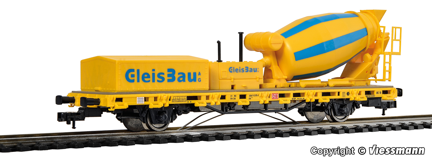 Viessmann 2625 Niederbordwagen mit Betonmischer GleisBau Spur H0