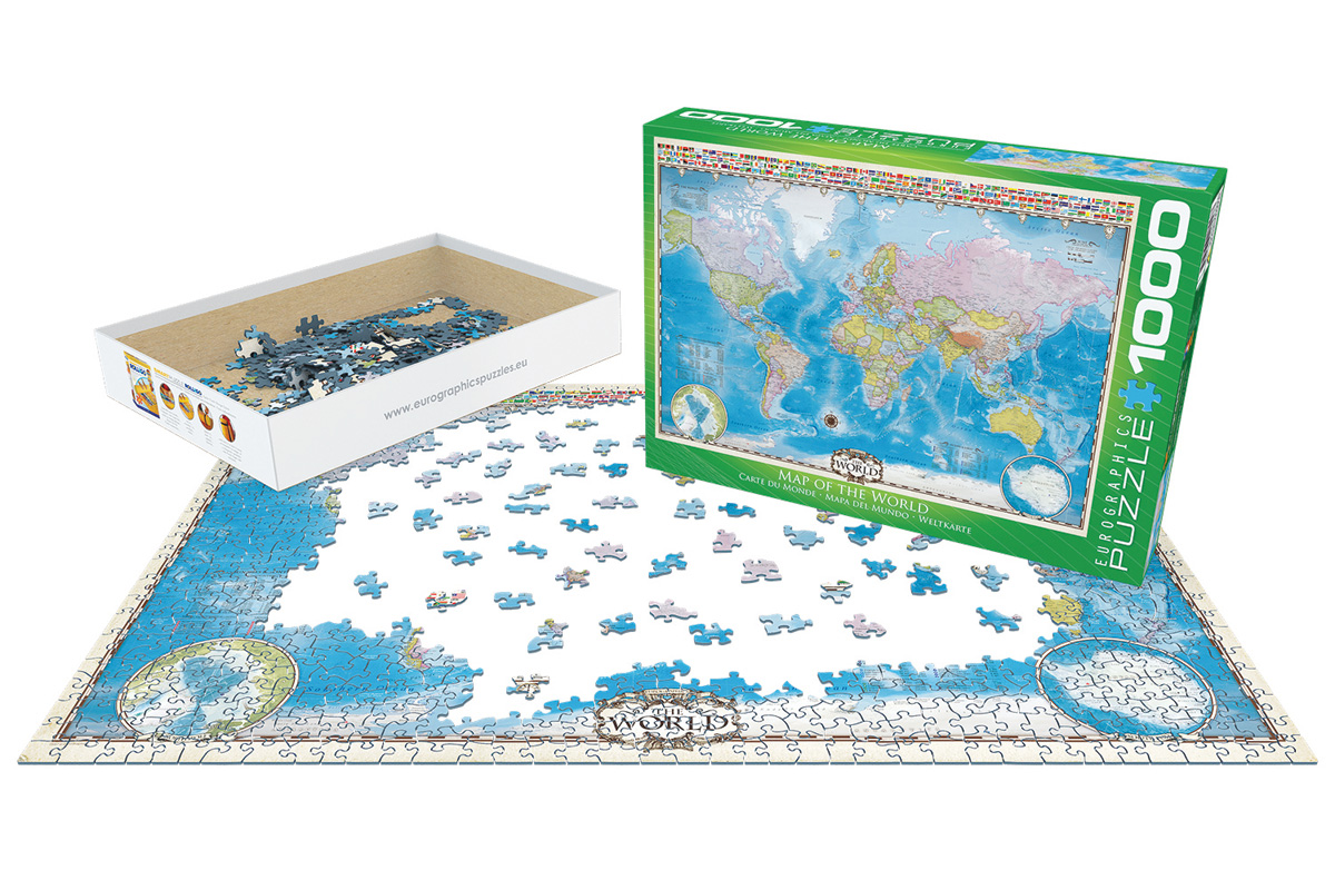 EUROGRAPHICS 6000-0557 Weltkarte mit Flaggen 1000 Teile Puzzle