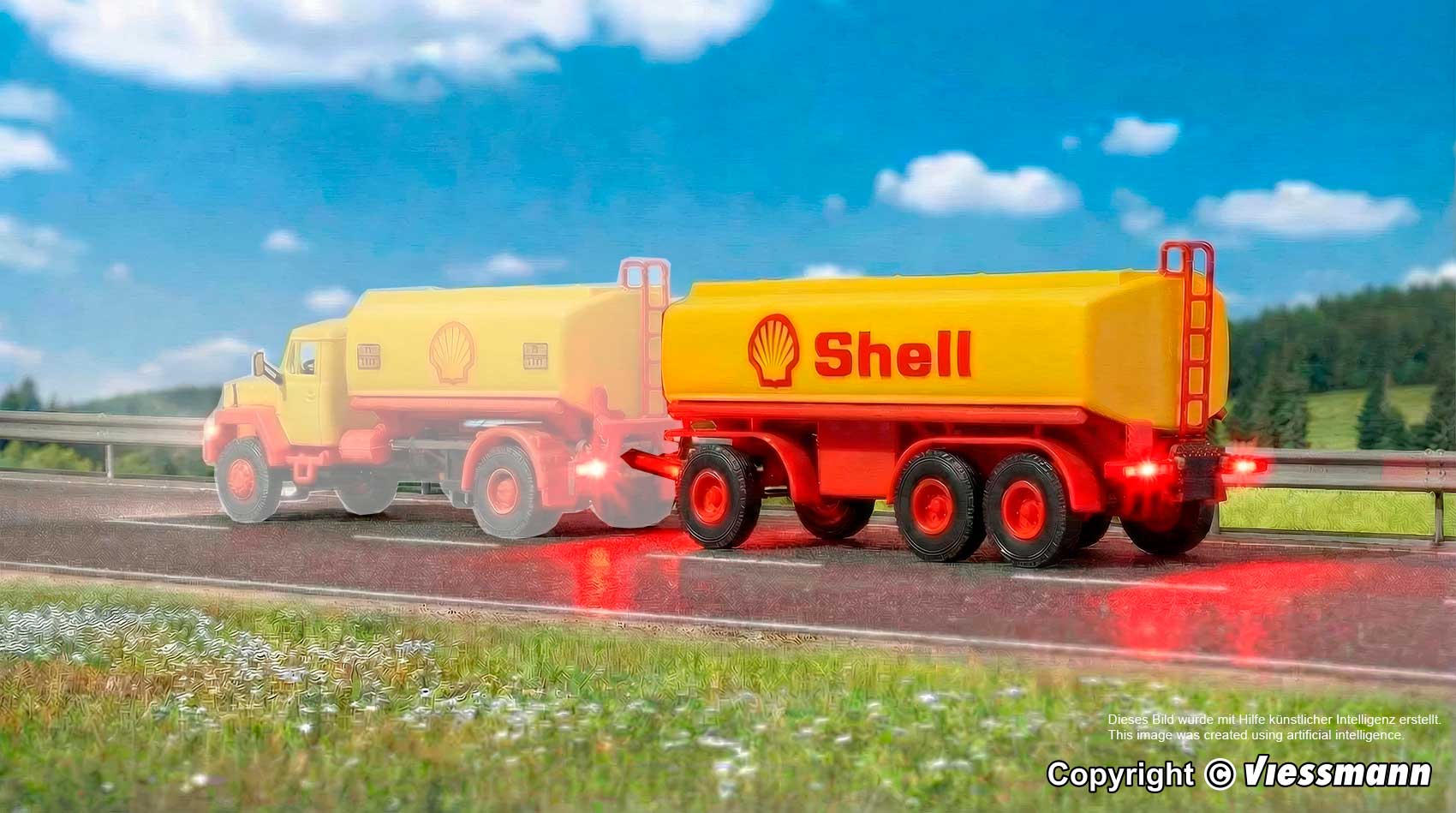 Viessmann 8231 3-achs Shell Tankanhänger Funktionsmodell 1:87 Spur H0