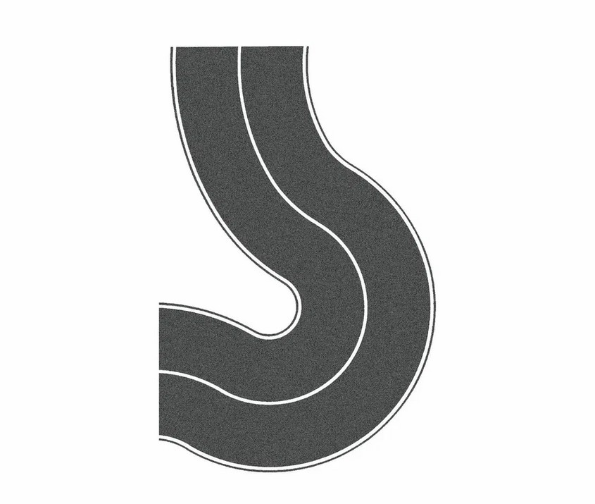 Noch 60701 Bundesstraße Universalkurve Asphalt 2 Stück Spur H0