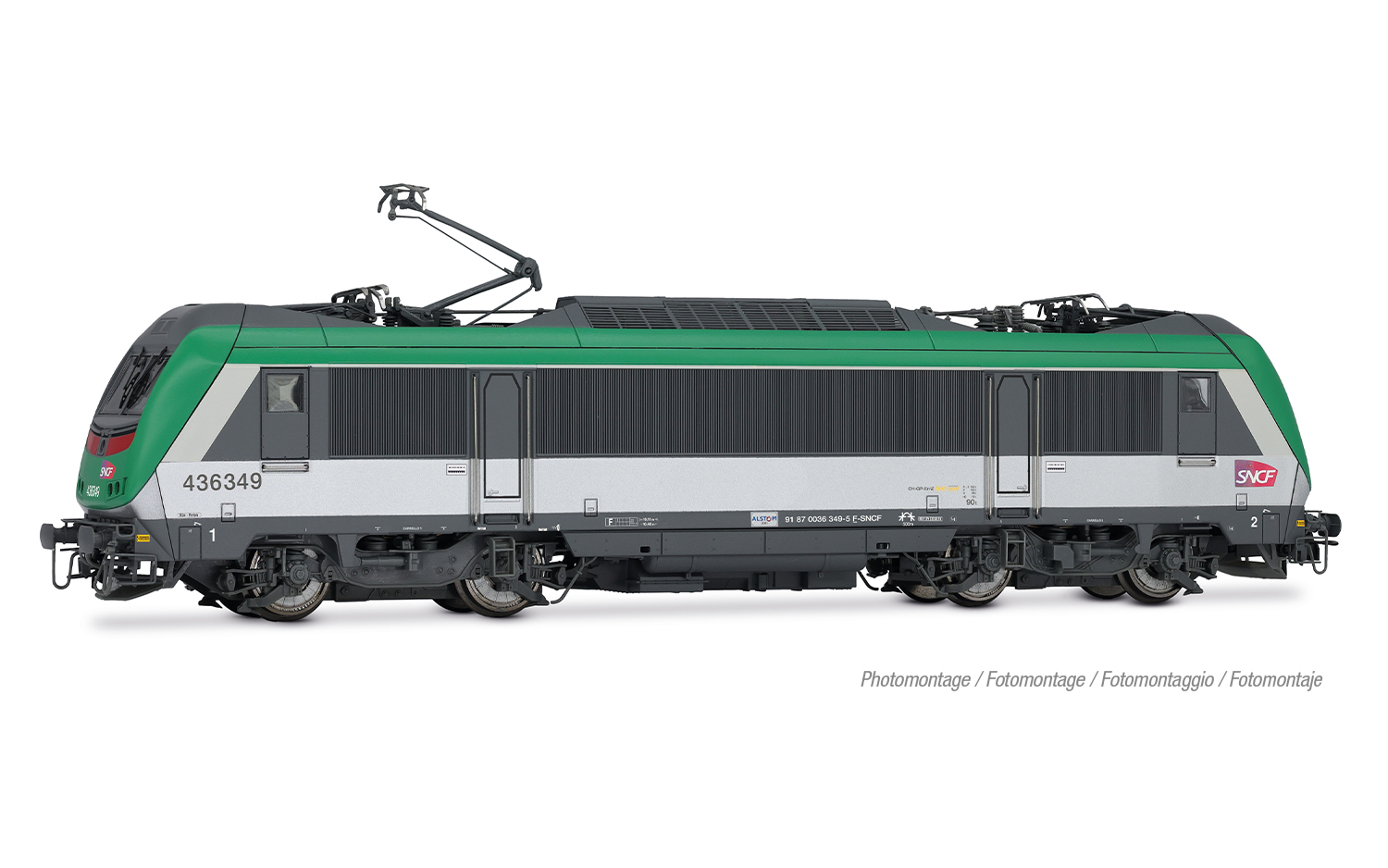 Jouef HJ2480 SNCF, Mehrsystemelektrolokomotive 436300 FRET grün-graue Far