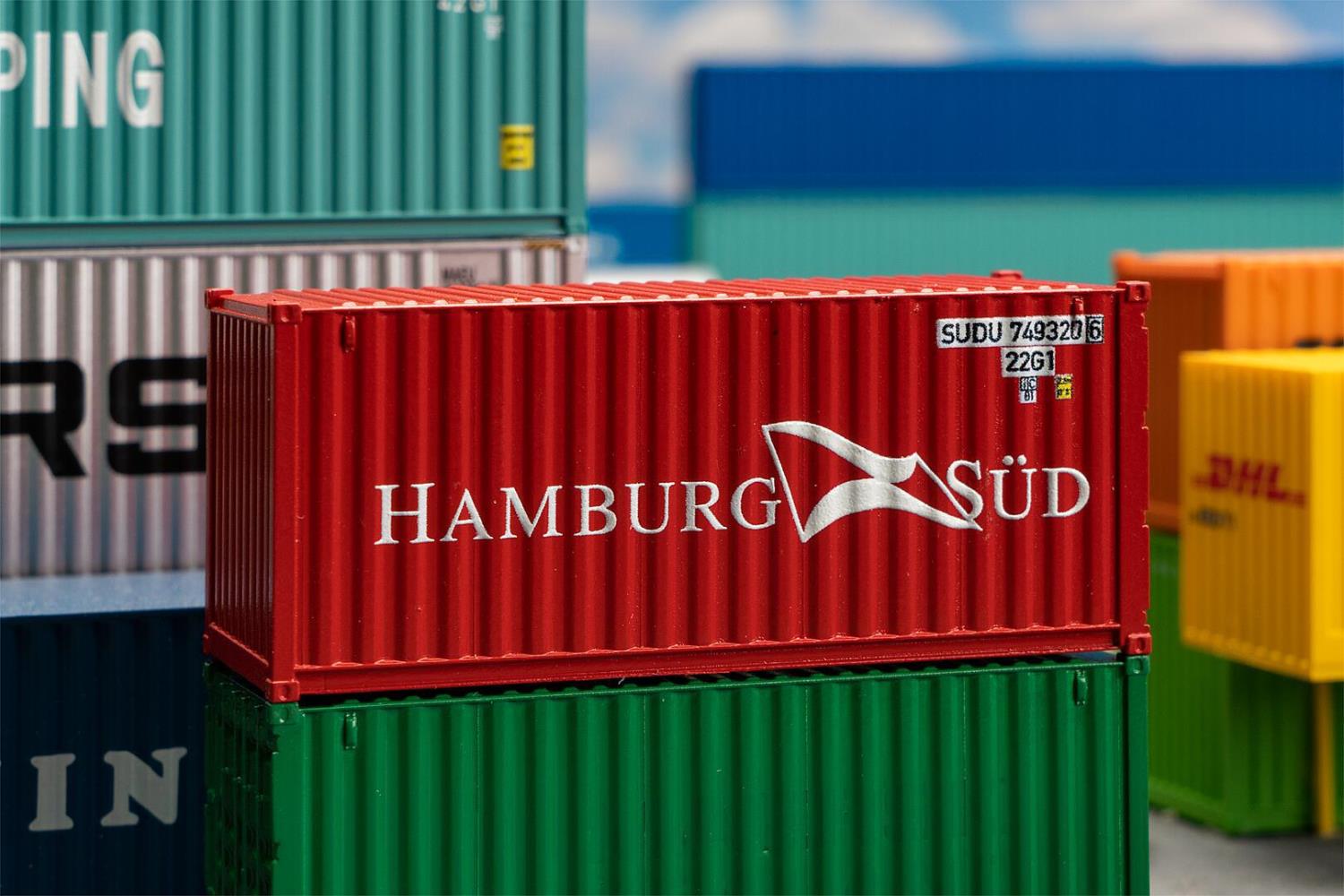 Faller 182001 20' Container HAMBURG SÜD, H0, 1:87, NEU OVP