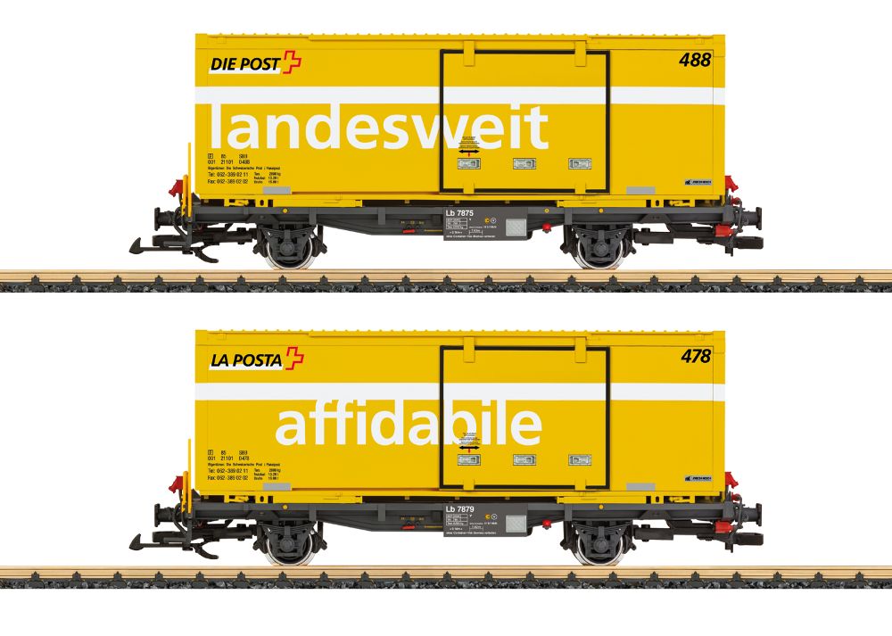 Containerwagen-Set Post RhB Spur G