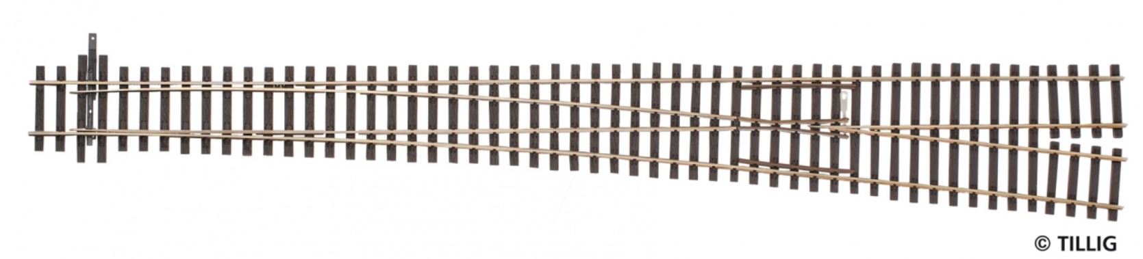 Tillig 85346 Weiche rechts, Herzstückwinkel 6,3°, Länge 388mm