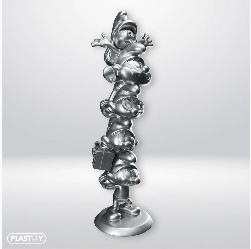 Plastoy 00196 Silberne Säule Schlümpfe 30 cm NEU OVP Sammlerfigur
