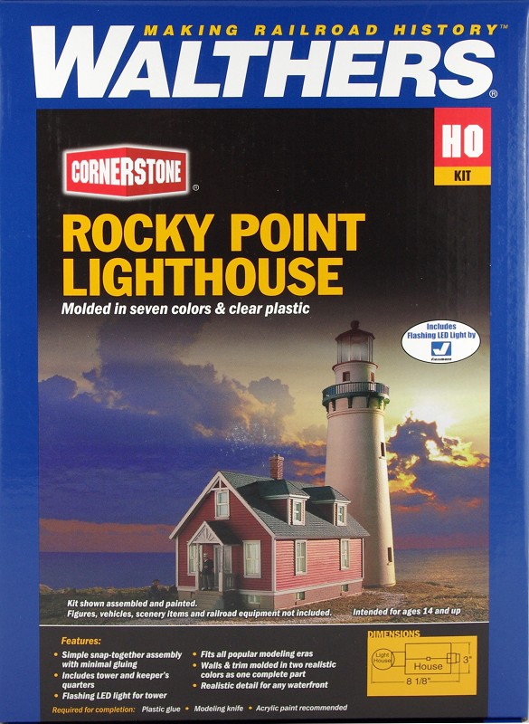 Walthers 933-3663 Rocky Point Leuchtturm 1:87 Spur H0 Bausatz Neu OVP