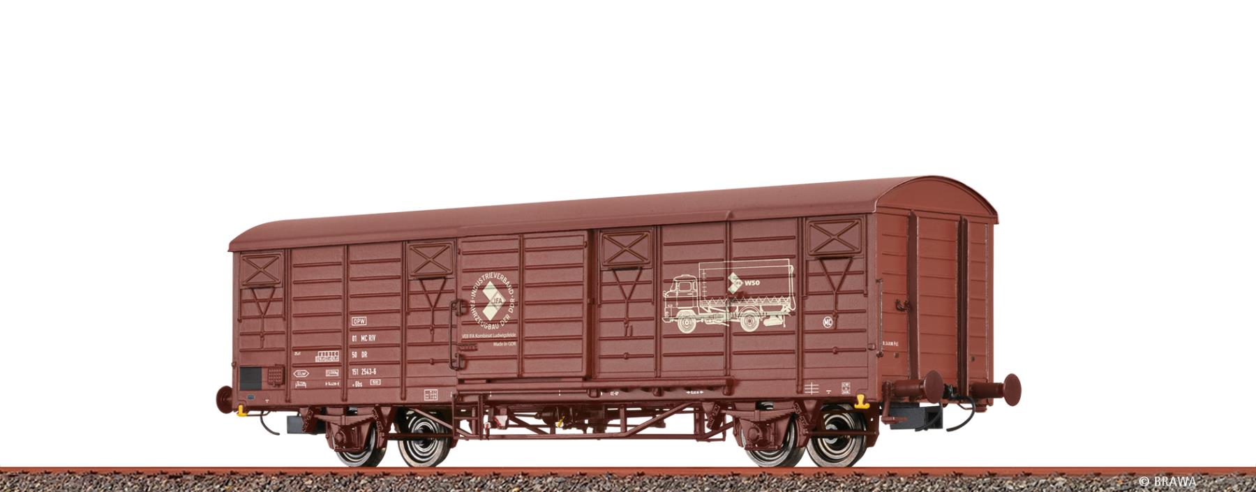 Brawa 49925 Gedeckter Güterwagen Gbs „IFA” DR 1:87 Spur H0 DC