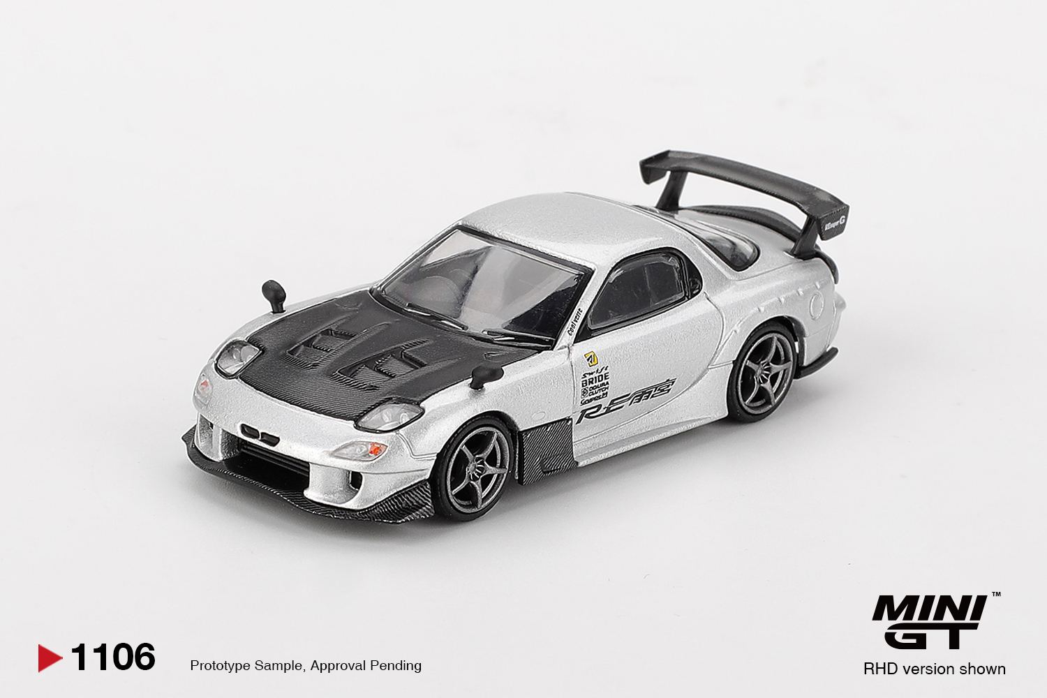 Mini GT 1106 Mazda RX-7 RE-Amemiya Silver Metallic 2004 1:64 NEU