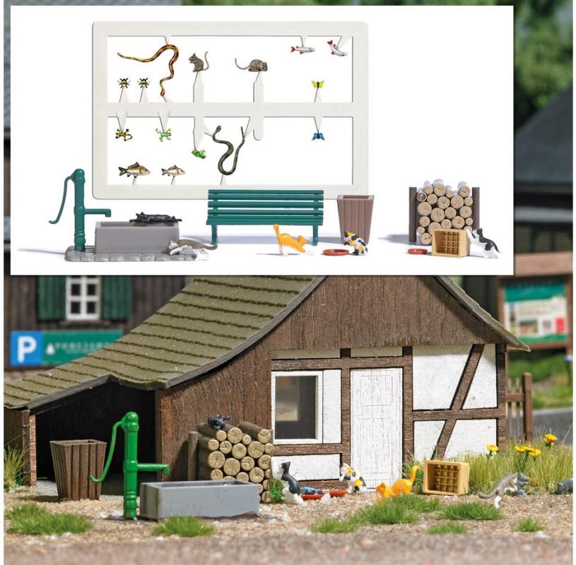 Busch 7921 Action-Set: Spielende Katzen - Spur H0 - Neu - OVP
