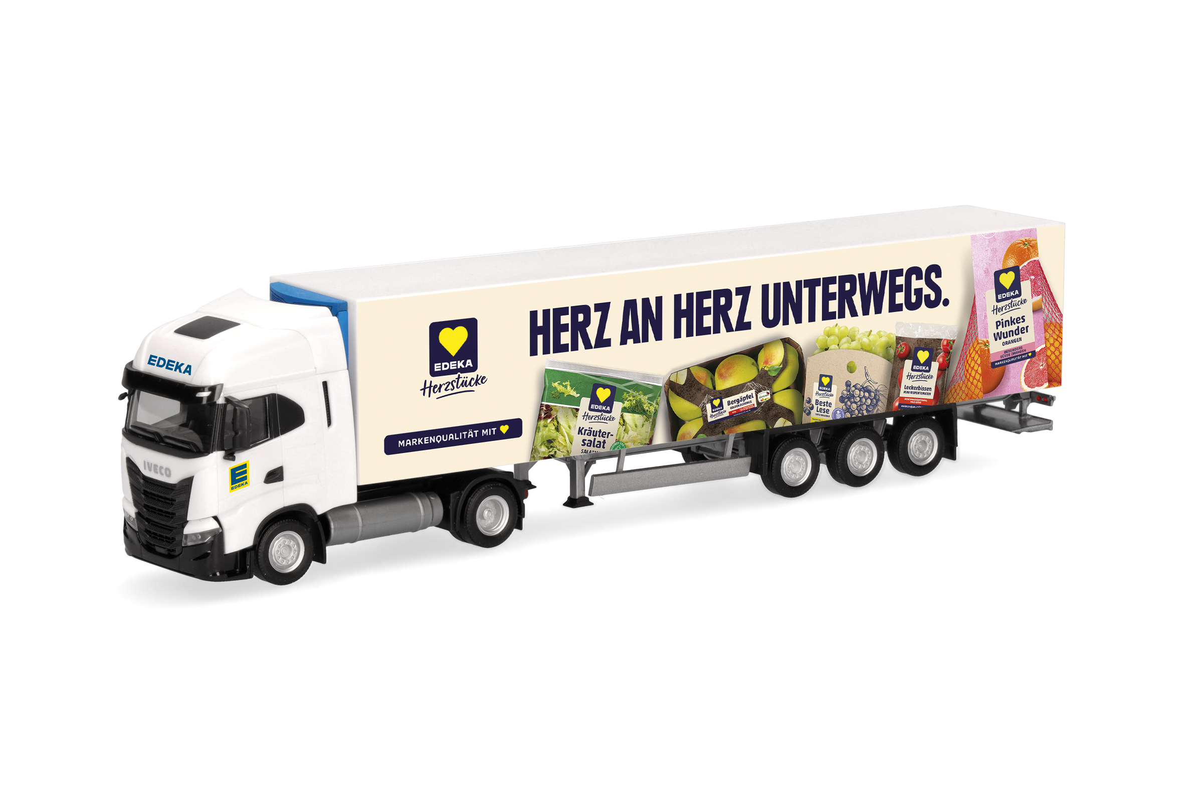 Herpa 319027 Iveco S-Way Kühlkoffer-Sattelzug "Edeka" 1:87 Spur H0