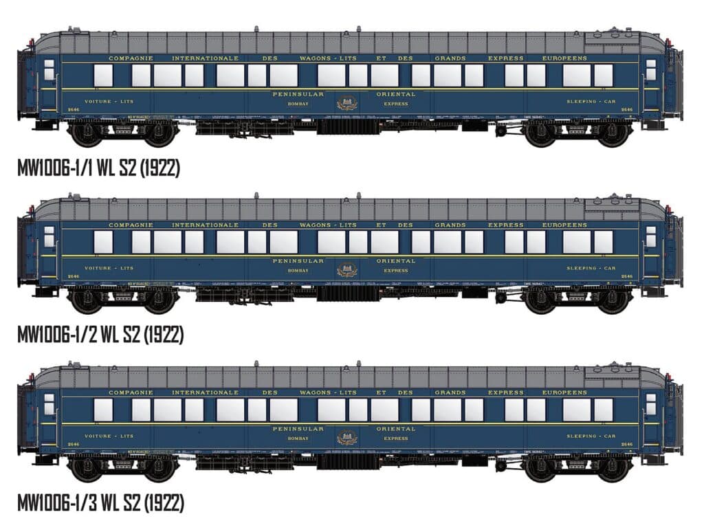 Models World MW1006-1 3er Set Schlafwagen CIWL Ep.II Bomby Express Spur H0