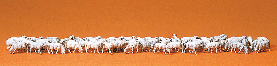 Preiser 14411 Schafherde 60 Figuren 1:87 Spur H0 Neu OVP Tiere