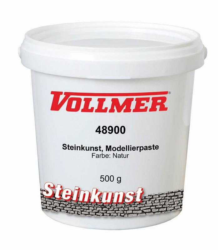 Vollmer 48900 Steinkunst-Modellierpaste, Farbe Natur, 500 g
