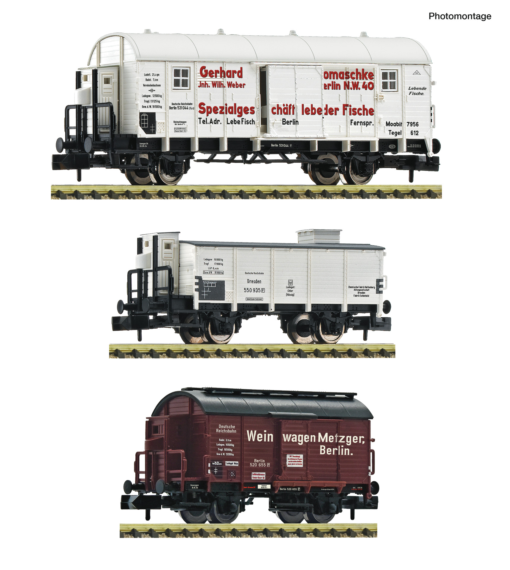 Fleischmann 6660148 3-tlg. Set: Gedeckte Güterwagen