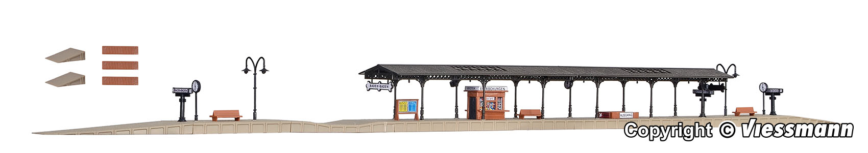 Vollmer 47504 Bahnsteig Baden-Baden siebenteilig 1:160 Spur N Neu