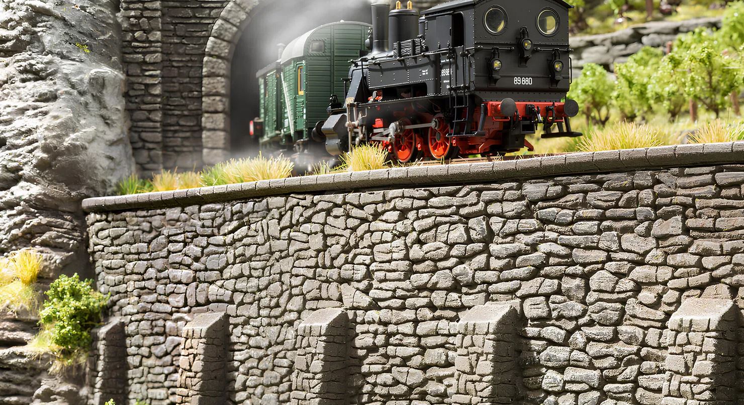 Noch 58065 Mauer extra lang 66 x 12,5 cm 1:87 Spur H0 Neu OVP