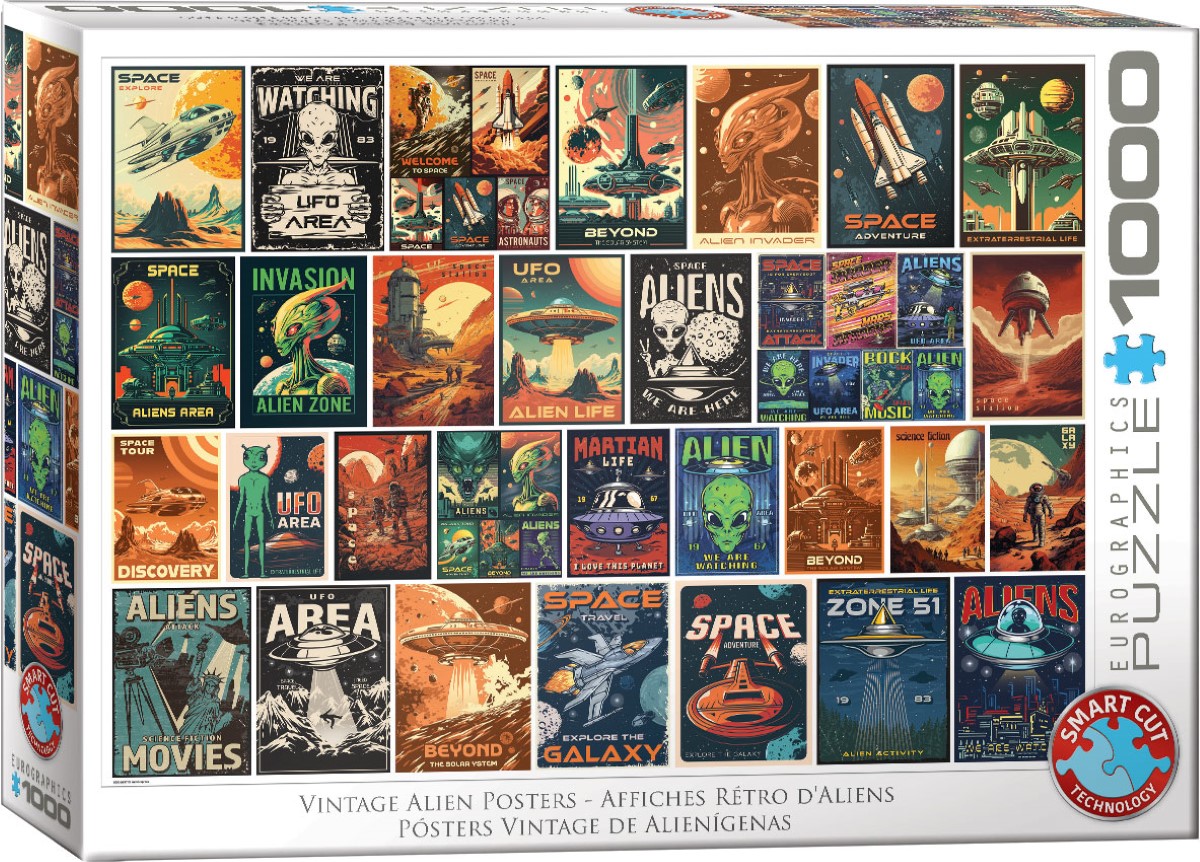 EUROGRAPHICS 6000-5927 Vintage Alien-Poster 1000 Teile Puzzle NEU OVP