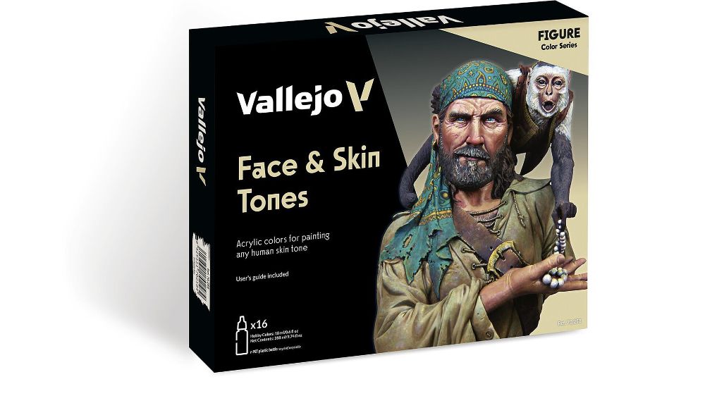 Vallejo 70258 Farb-Set Gesicht- und Haut-Töne 16 x 18 ml NEU OVP