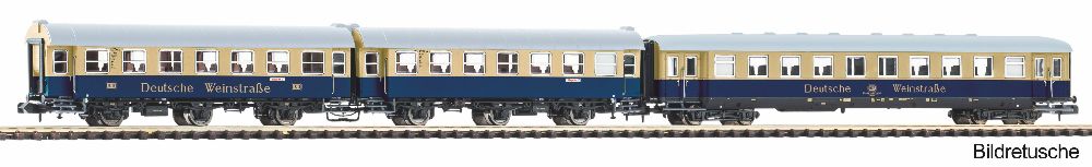 Piko 40630 3er Set Umbau/Schürzeneilzugwgn Weinstraße DB Spur N