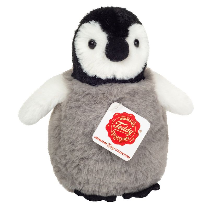 Teddy Hermann 900382 Pinguin grau/schwarz 15 cm Stoff/Plüsch/Kuscheltier