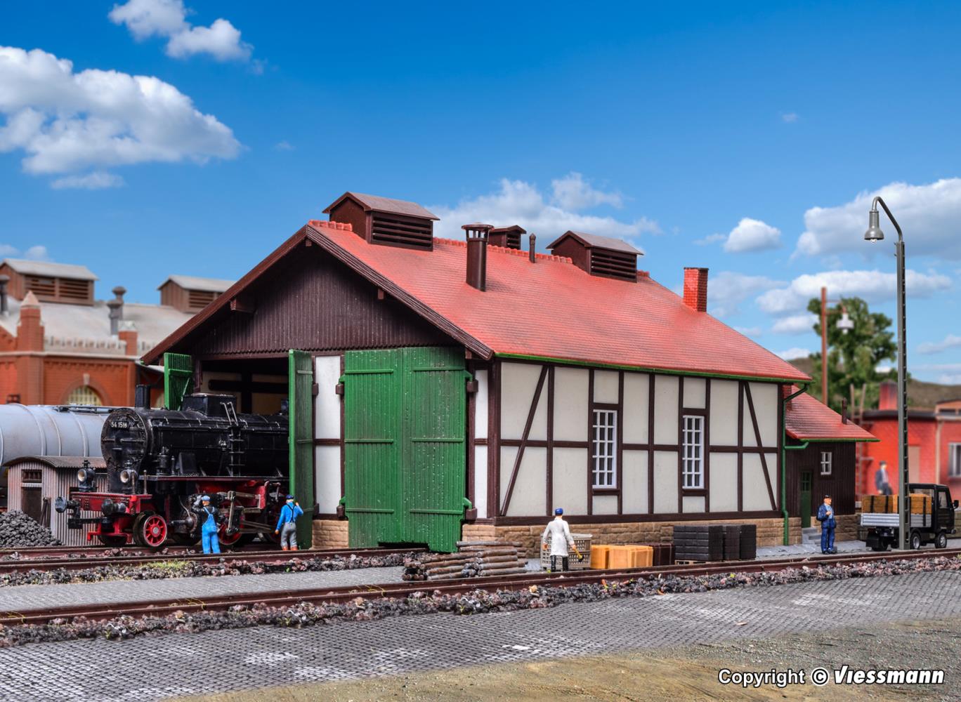 Kibri 39438 Lokschuppen zweiständig 1:87 Spur H0 Bausatz Neu