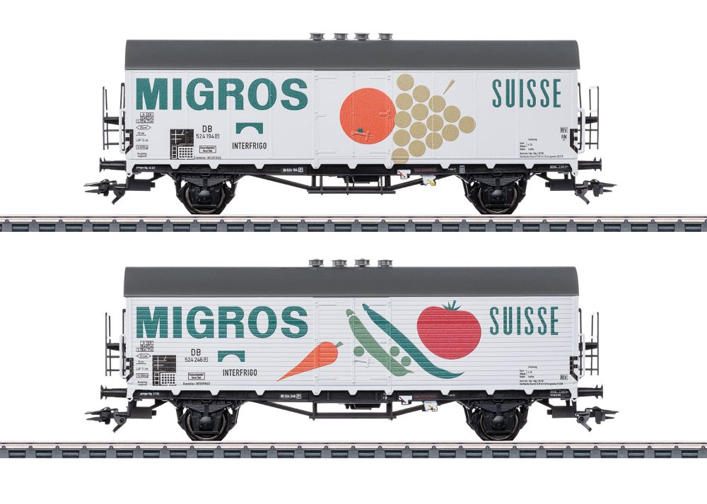 Märklin 46173 2 zweiachsige Kühlwagen (DB) MIGROS 1:87 Spur H0