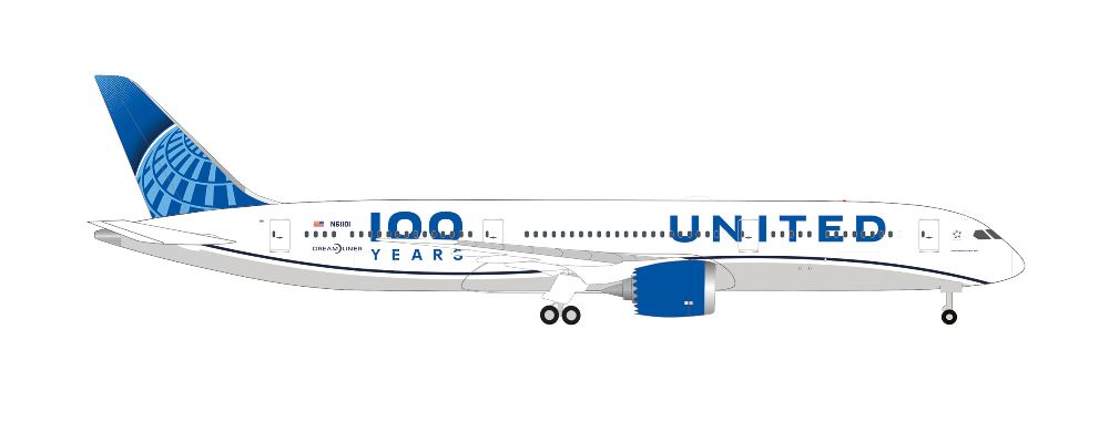 Herpa 539050 B787-9 United 100 Years 1:500