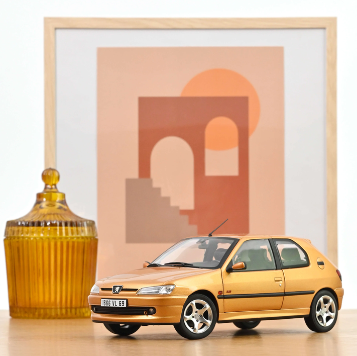 Norev 184940 Peugeot 306 S16 1997 Blaze Yellow 1:18 Standmodell