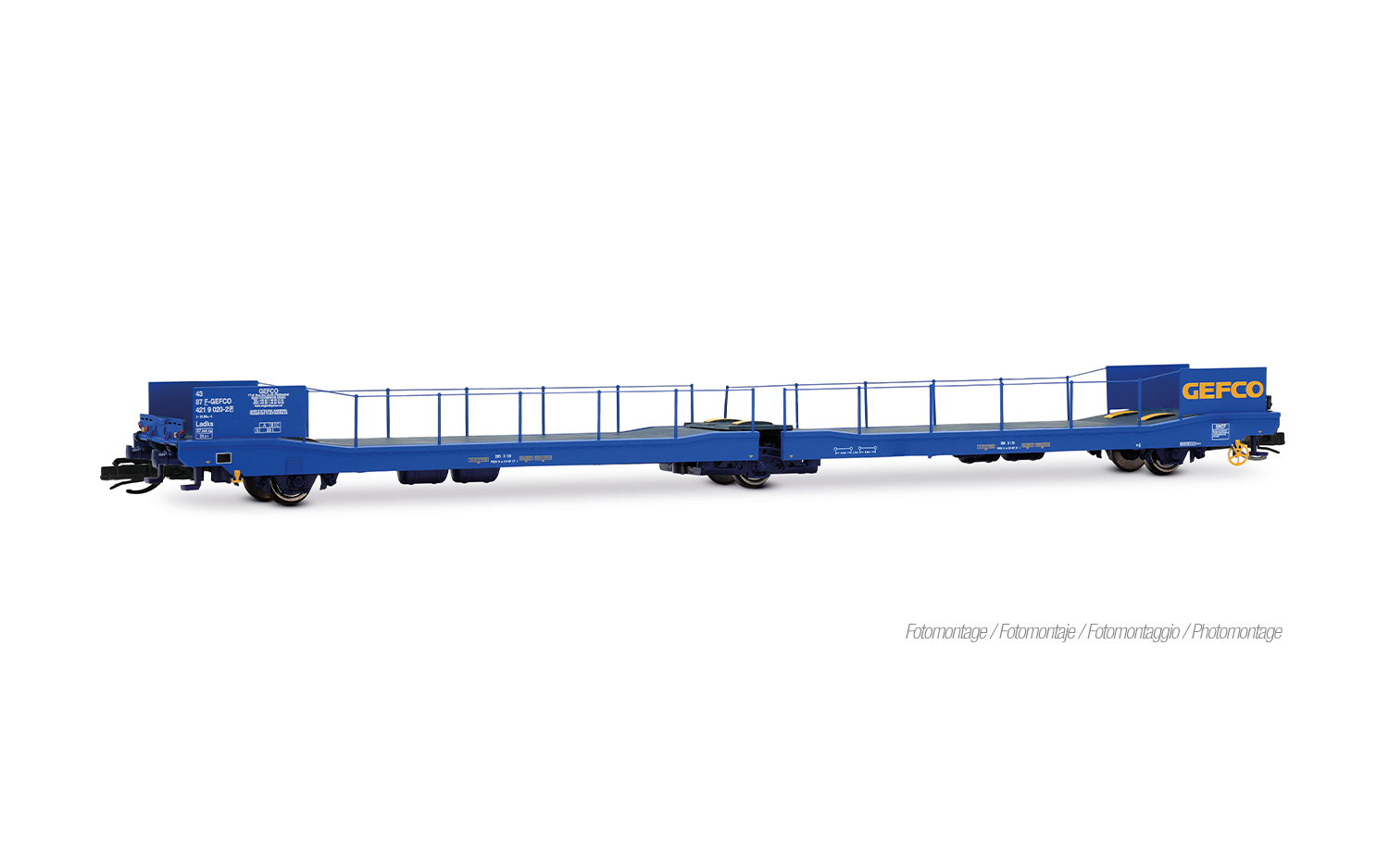 Arnold HN9771 F-GEFCO, 3-achs. Autotransportwagen für Lieferwagen und Klei