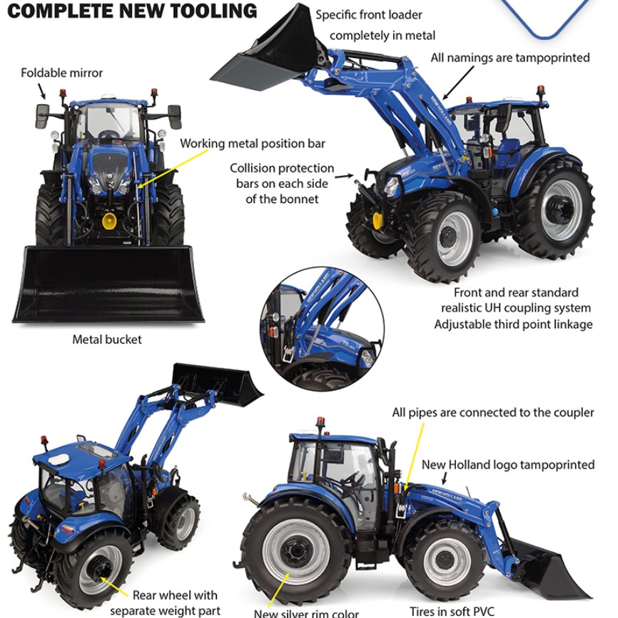 Universal Hobbies UH6874 New Holland T5.120 with 655LU front loader 2025 1:32