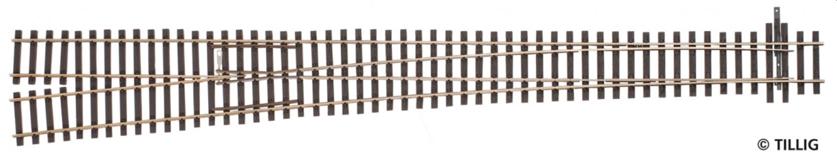 Tillig 85347 Weiche links, Herzstückwinkel 6,3°, Länge 388mm - Neu