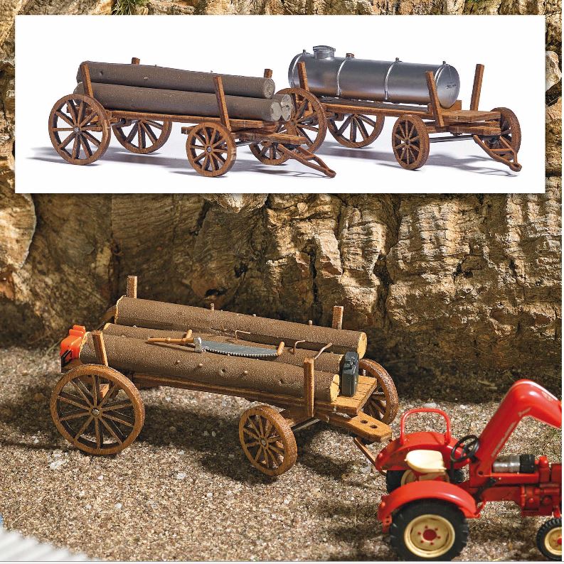 Busch 1386 2 Holzwagen H0
