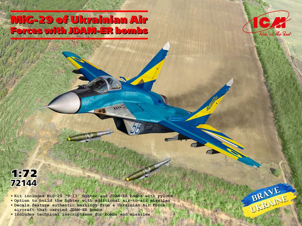 ICM 72144 MiG-29 with JDAM-ER bombs Ukrainian Air Forces 1:72