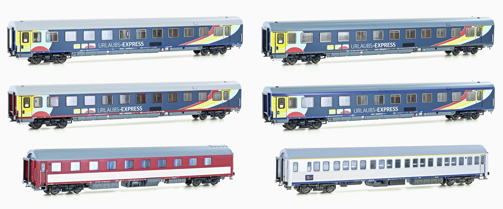 Models World MW2301 6er Set Nachtzugwagen Urlaubs-Express Set 1 Spur H0