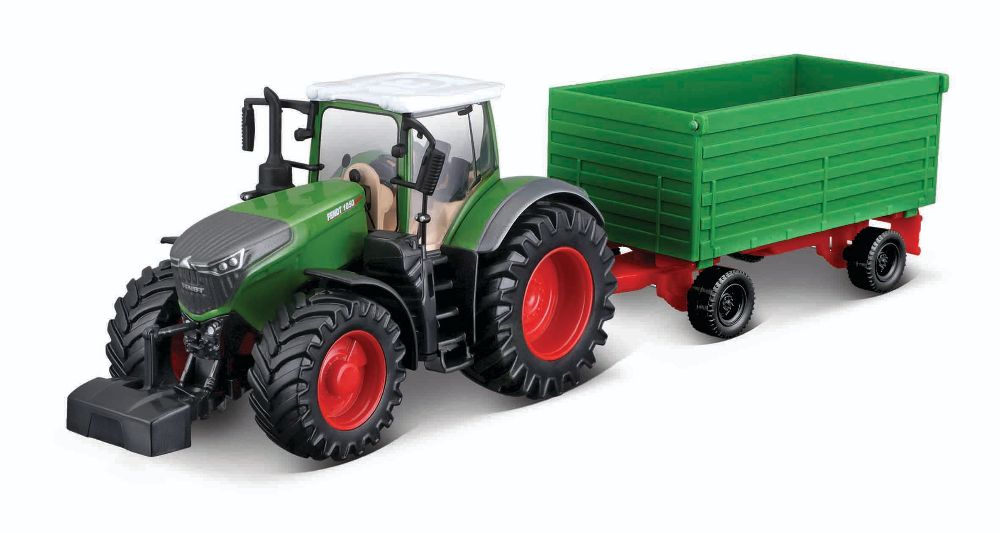 Bburago 18-31692 Traktor Fendt mit Zweiseiten-Kippanhänger 10 cm NEU