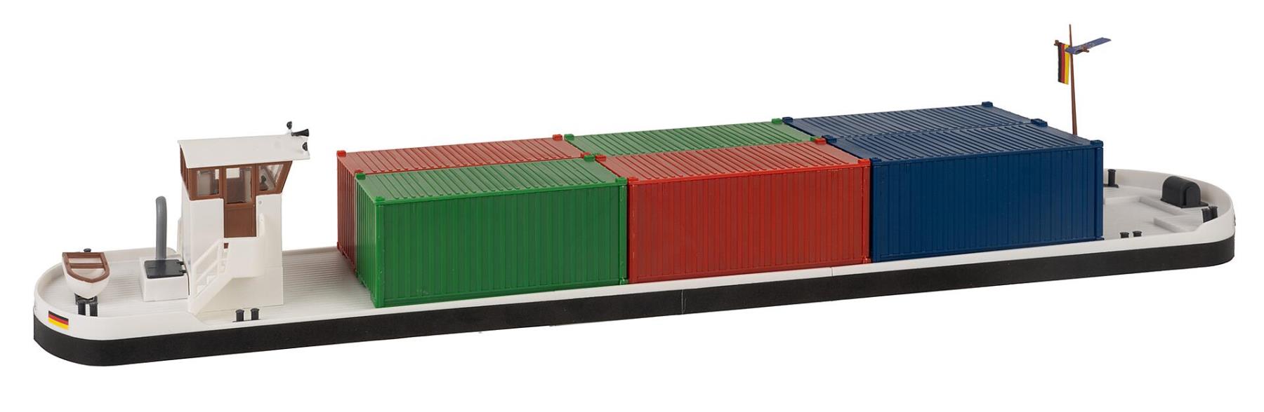 Faller 131013 Flussfrachter mit Containern 1:87 Spur H0 Bausatz Neu
