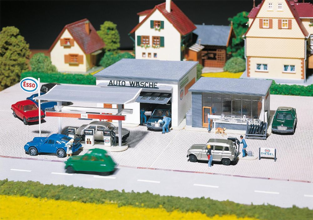 Faller 191843 Tankstelle mit Waschhalle 1:87 Spur H0 Bausatz NEU