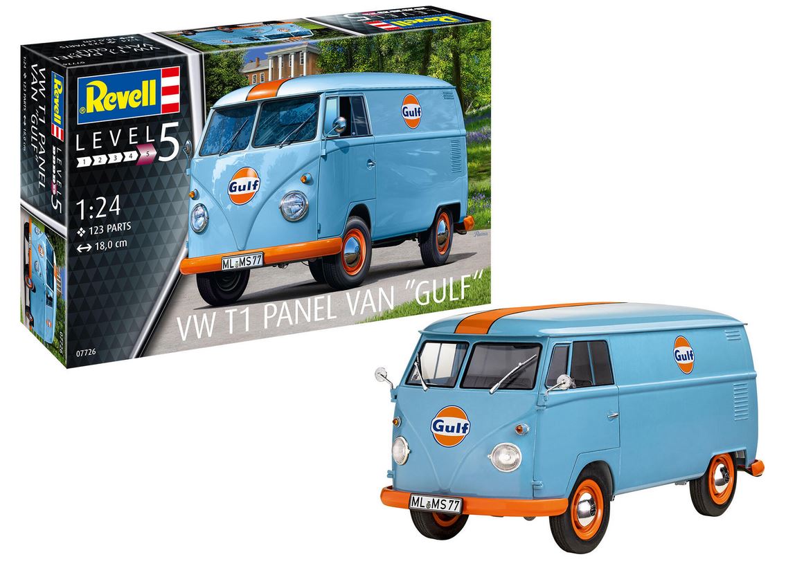 Revell 07726 VW T1 panel van Gulf 1:24 Modellbausatz Neu OVP