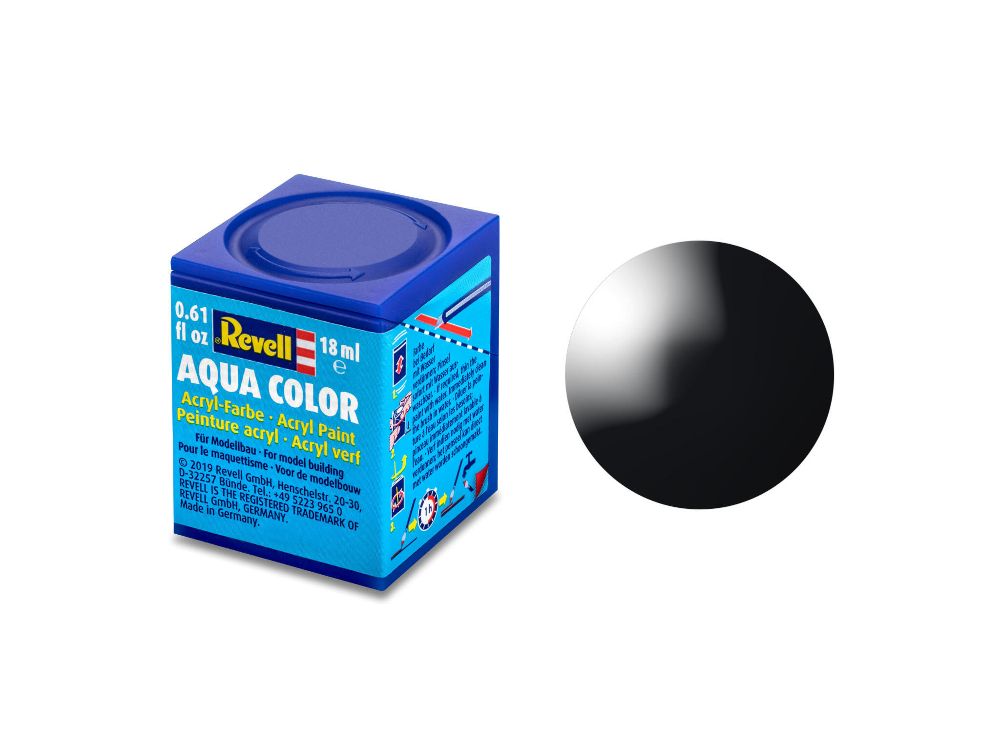 Revell 36107 Aqua Color schwarz glänzend RAL 9005 18 ml NEU