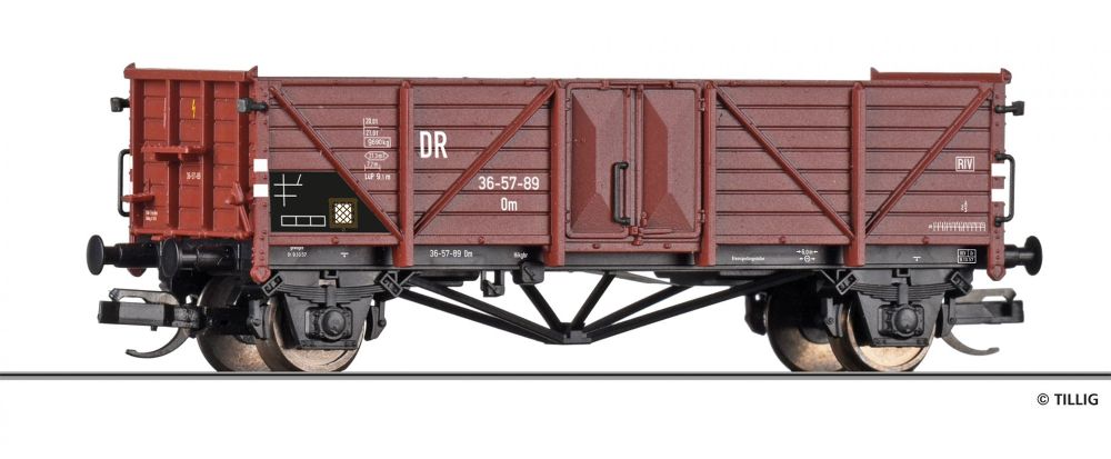 Tillig 95581 Offener Güterwagen Om DR 1:120 Spur TT NEU OVP