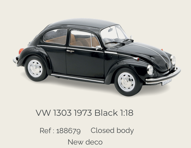 Norev 188679 VW 1303 1973 Black 1:18