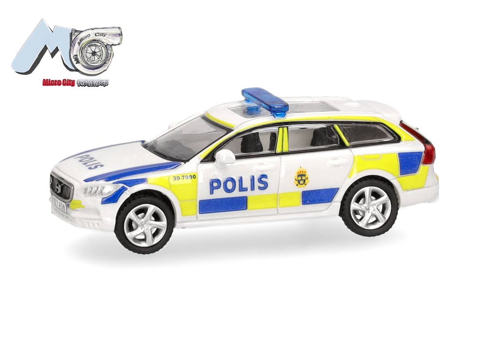 Herpa 87MC000035 MicroCity: Volvo V90 "Polis Schweden" (ab 2017) 1:87