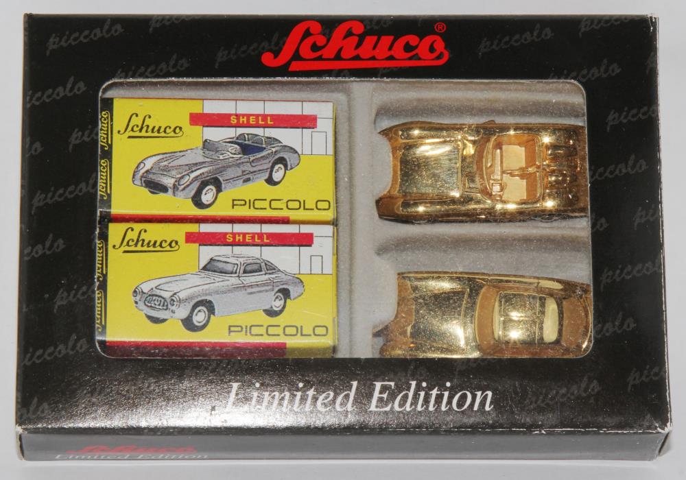 Schuco Piccolo Mercedes Benz Set - MB 300 SLR+ MB 300 SL W194 - gold - 1:90